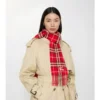 Narrow Check Cashmere Scarf