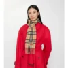 Narrow Check Cashmere Scarf