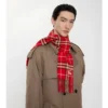 Narrow Check Cashmere Scarf