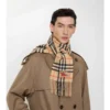 Narrow Check Cashmere Scarf