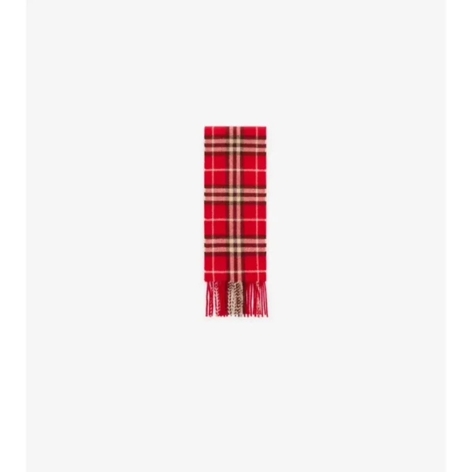Narrow Check Cashmere Scarf