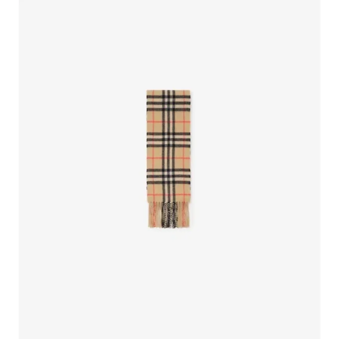 Narrow Check Cashmere Scarf