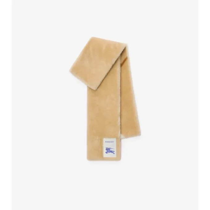 Narrow Check Shearling Scarf