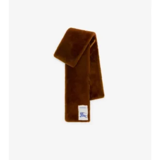Narrow Check Shearling Scarf