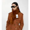 Narrow Check Shearling Scarf