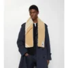 Narrow Check Shearling Scarf