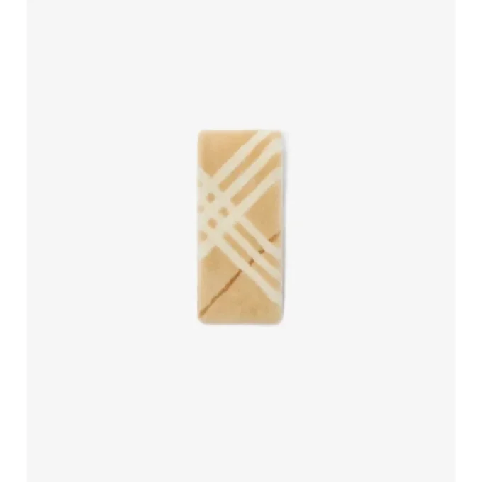 Narrow Check Shearling Scarf