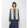 Narrow Label Shearling Scarf