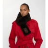 Narrow Label Shearling Scarf