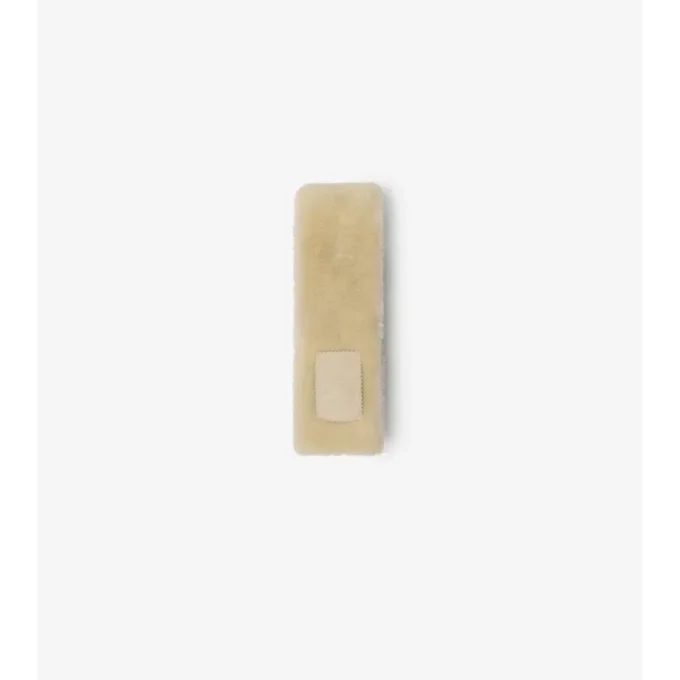 Narrow Label Shearling Scarf