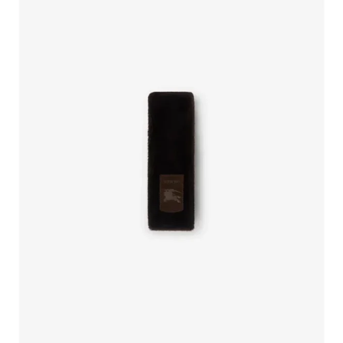 Narrow Label Shearling Scarf