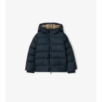 Nylon Hooded Puffer Coat