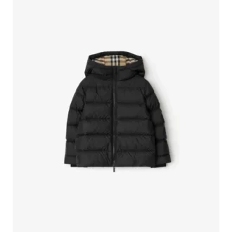 Nylon Hooded Puffer Coat