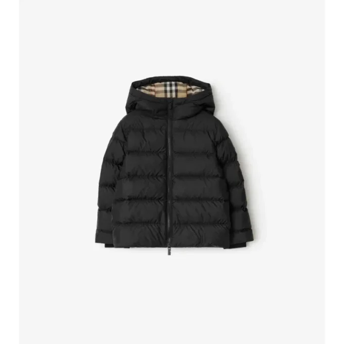 Nylon Hooded Puffer Coat