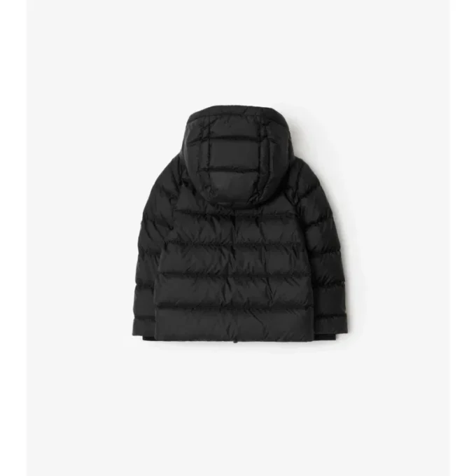 Nylon Hooded Puffer Coat