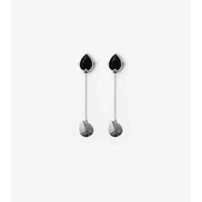 Onyx Shield Pendant Earrings
