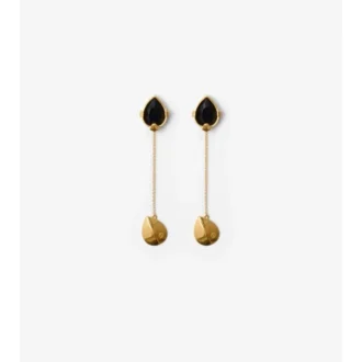 Onyx Shield Pendant Earrings