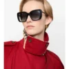 Oversized Check Square Sunglasses
