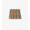 Pleated Check Cotton Skirt