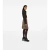 Pleated Check Wool Blend Skirt