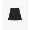 Pleated Cotton Blend Skirt