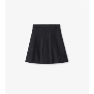 Pleated Cotton Blend Skirt