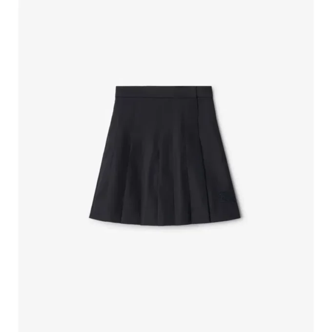 Pleated Cotton Blend Skirt