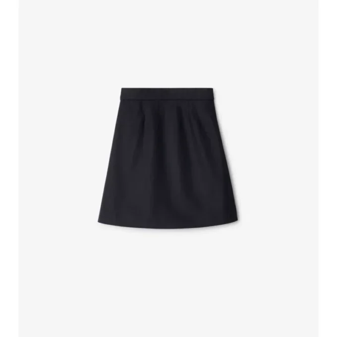 Pleated Cotton Blend Skirt