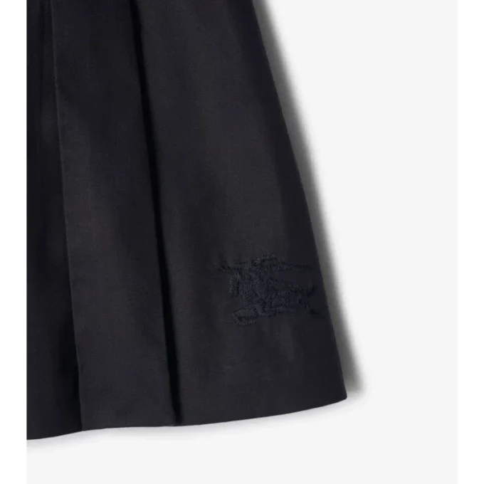 Pleated Cotton Blend Skirt