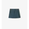 Pleated Denim Mini Skirt