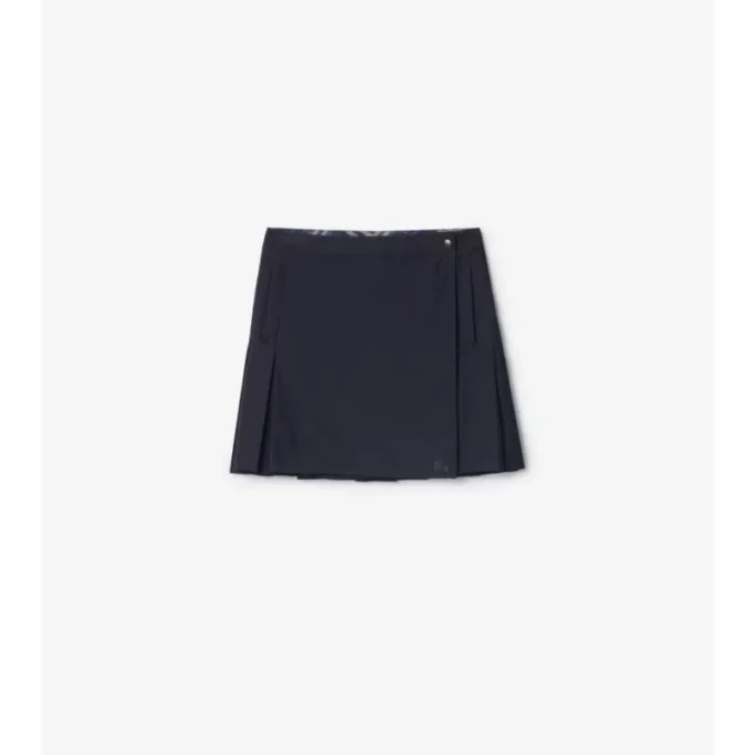 Pleated Stretch Nylon Mini Skirt