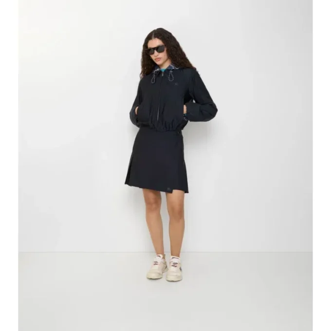 Pleated Stretch Nylon Mini Skirt