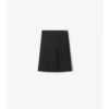 Pleated Wool Blend Midi Skirt