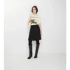 Pleated Wool Blend Midi Skirt