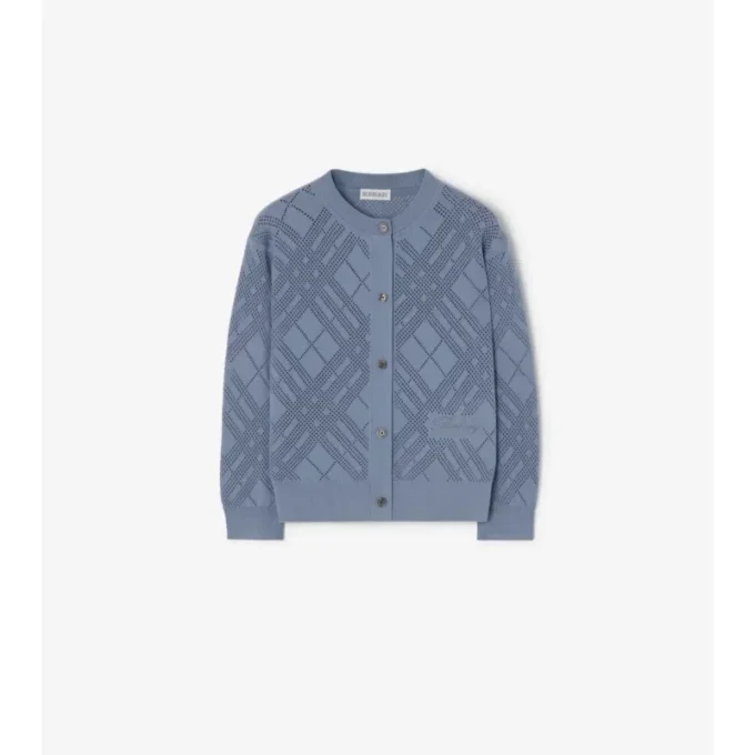 Pointelle Knit Cotton Cardigan