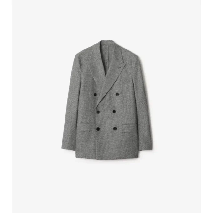 Puppytooth Check Wool Tailored Jacket