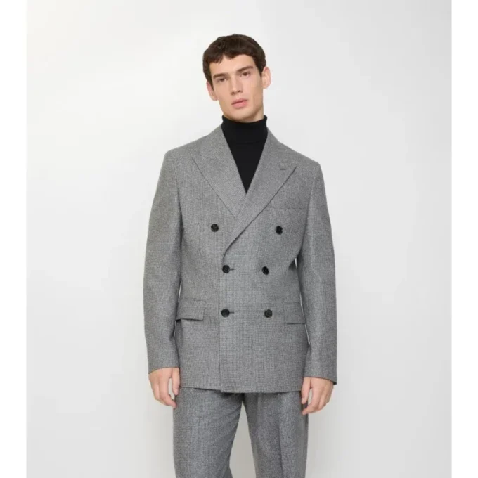 Puppytooth Check Wool Tailored Jacket