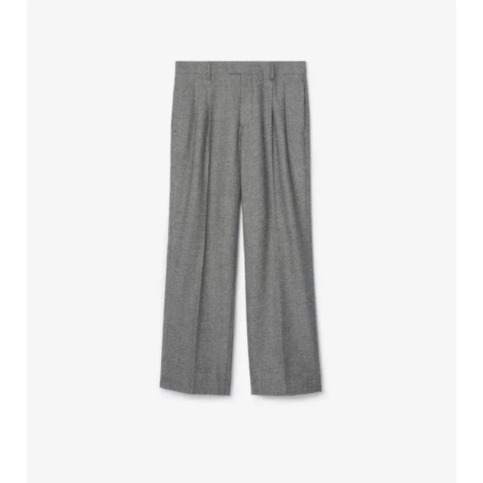 Puppytooth Check Wool Tailored Trousers