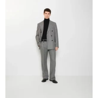 Puppytooth Check Wool Tailored Trousers