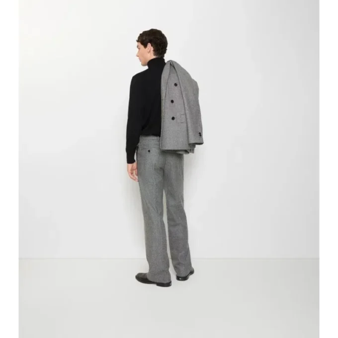 Puppytooth Check Wool Tailored Trousers