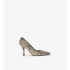 Python-Print Leather Dame High Pumps 