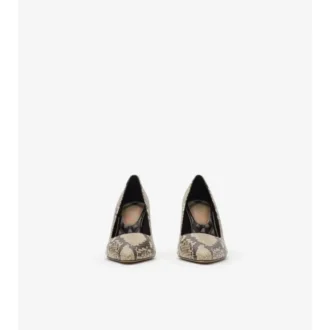 Python-Print Leather Dame High Pumps 