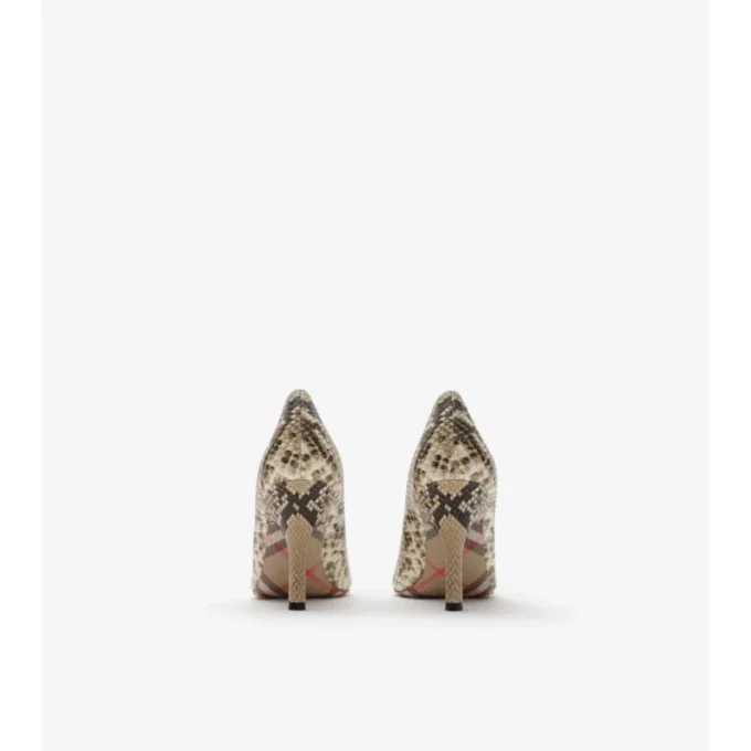 Python-Print Leather Dame High Pumps 