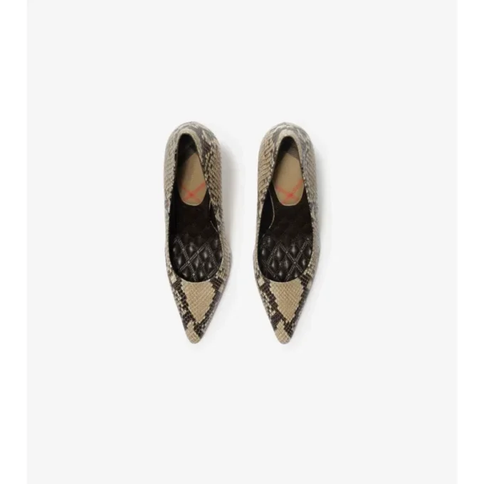 Python-Print Leather Dame High Pumps 