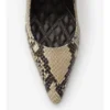 Python-Print Leather Dame High Pumps 