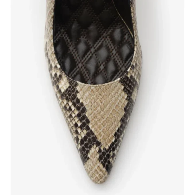 Python-Print Leather Dame High Pumps 