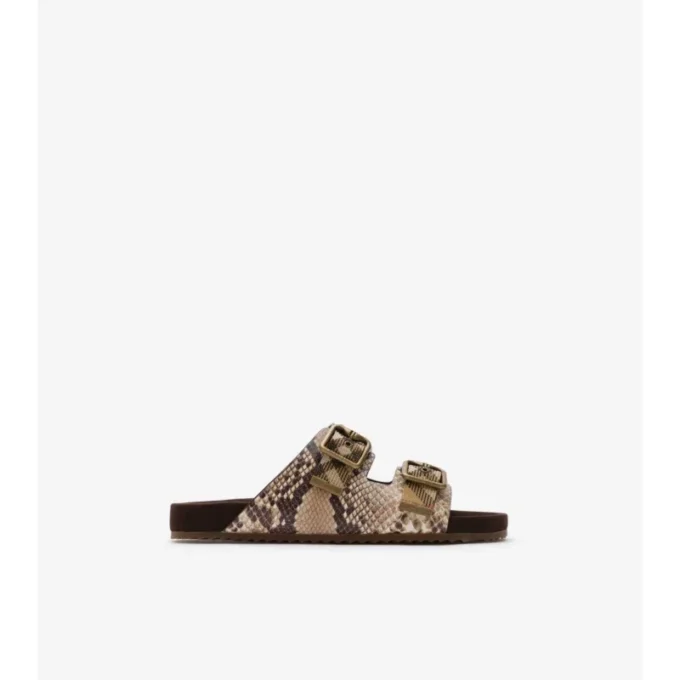 Python-Print Leather Urchin Sandals 