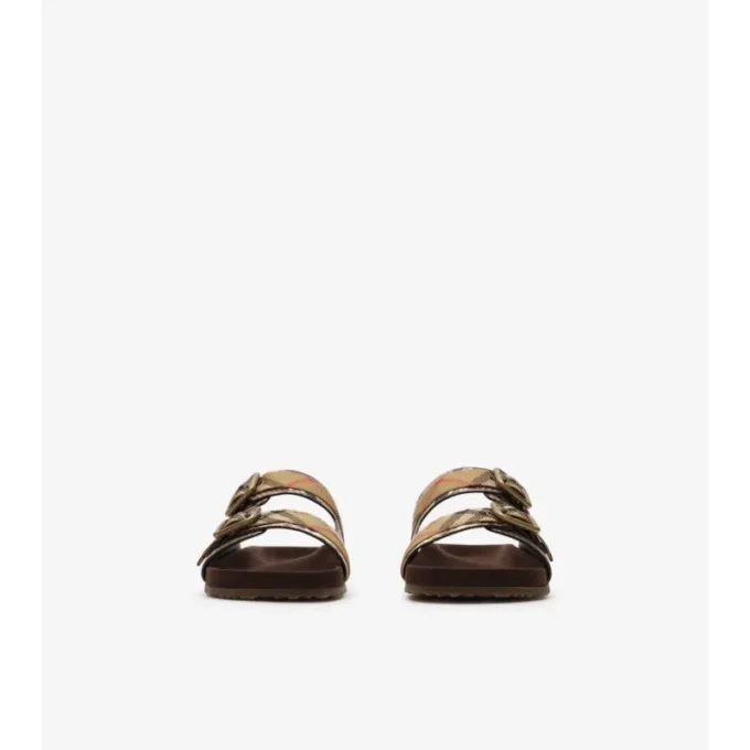 Python-Print Leather Urchin Sandals 