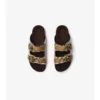 Python-Print Leather Urchin Sandals 