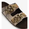 Python-Print Leather Urchin Sandals 